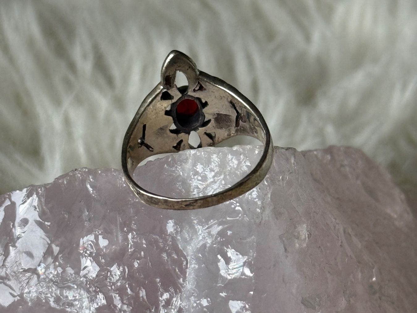 Ringe: Vintage Silberring 925 mit rotem Stein – Gebraucht aus Istighofen von Ringparadies 2