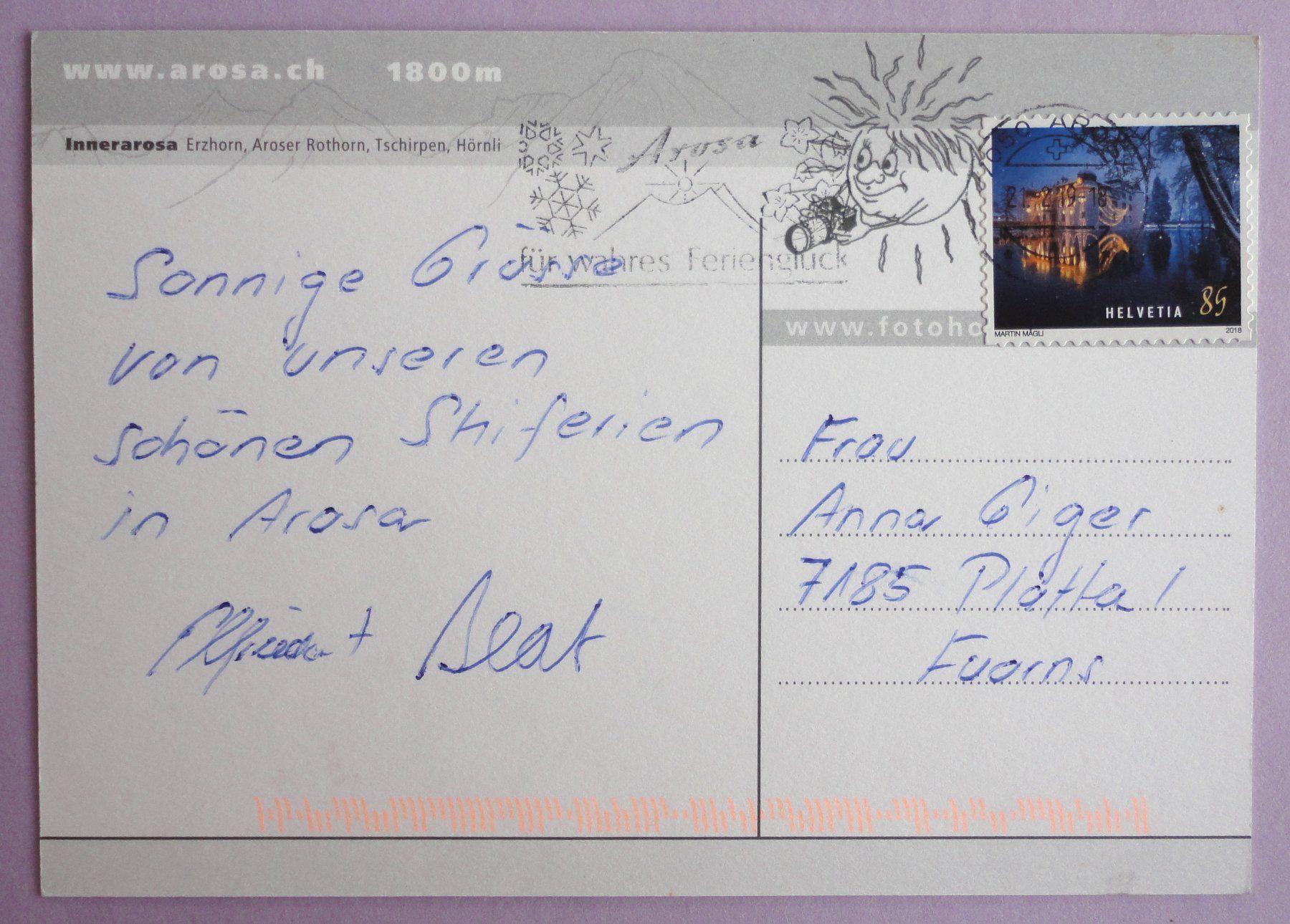Cartoline postali: Arosa 1800 m, Innerarosa – Usato da Fétigny venduto da Billy2miny 1