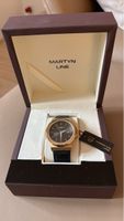 Elegante Martyn Line Uhr, Gold & Leder, Neu
