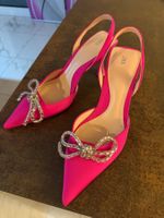 ZARA SLINGBACK-PUMPS MIT STRASSSCHLEIFE GR 40