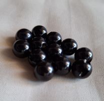 12 Stück schwarze Kugelnähknöpfe, 11 mm.