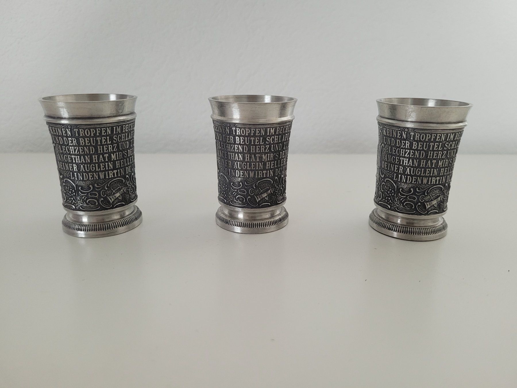 Tazze: 3 x Schnapsbecher aus Metall – Usato da Aarburg venduto da NDK 2
