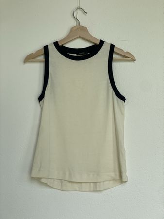 Massimo Dutti Damen Top Grösse S Cremeweiss/Schwarz Neu