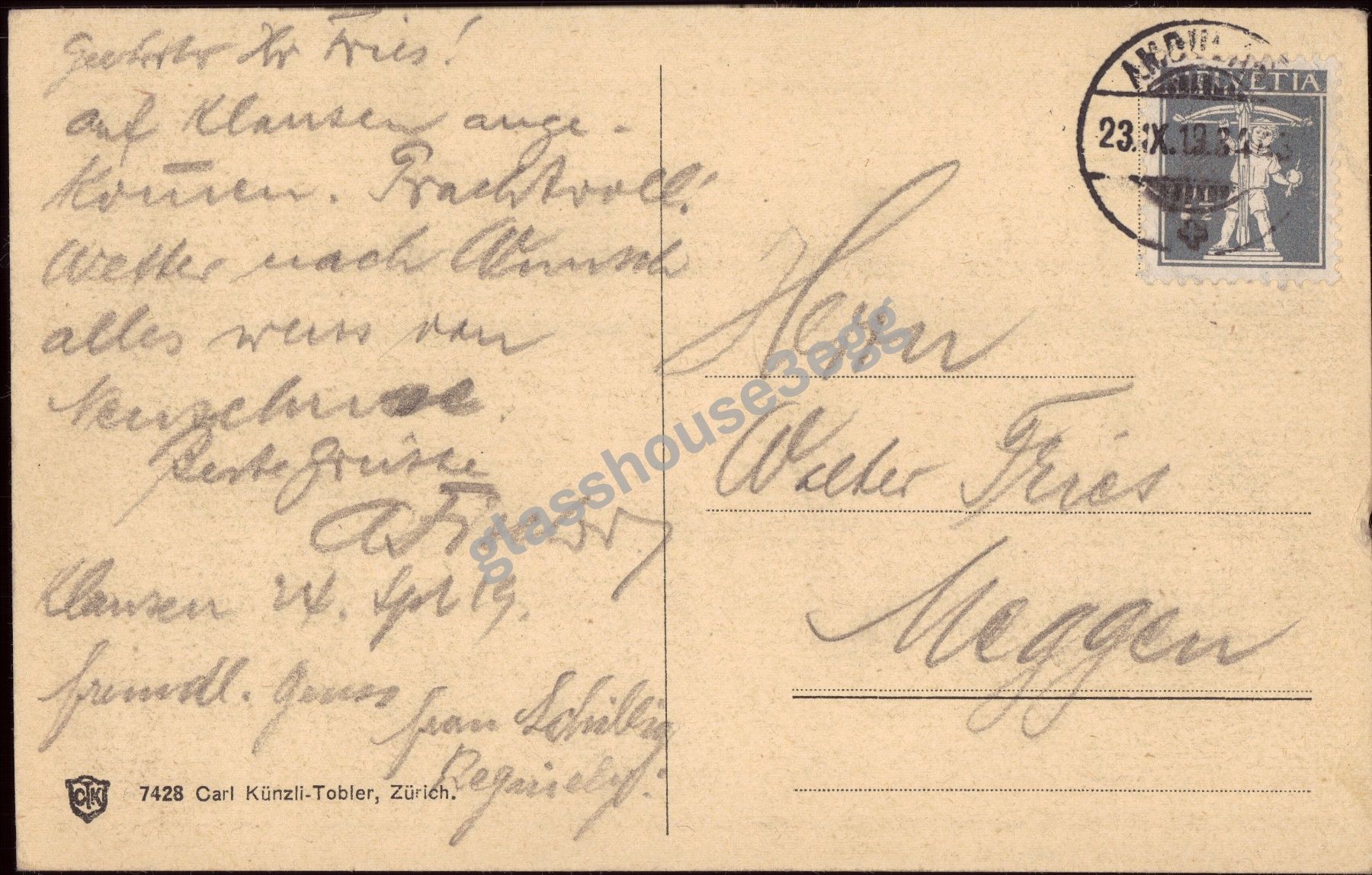Cartoline postali: AK 1919 Hotel Klausenpasshöhe – Usato da Eggersriet venduto da glasshouse3egg 1