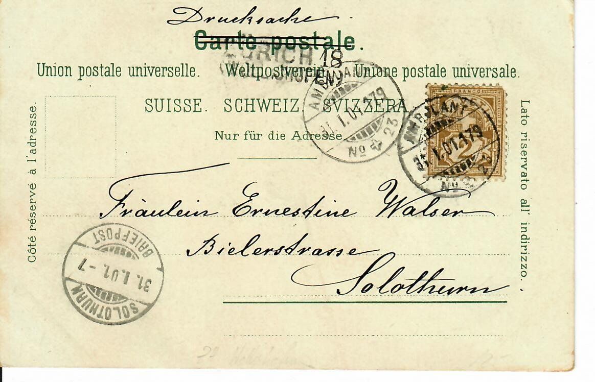 Cartes postales: Zürich 1901 – D'occasion à Hochdorf par Ziegel-16 1