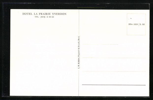Cartoline postali: AK Yverdon, Hotel La Prairie – Usato da Berlin venduto da bartko-reher 1