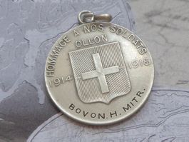 Médaille en argent Ollon "Hommage à nos Soldats 1914-1918"