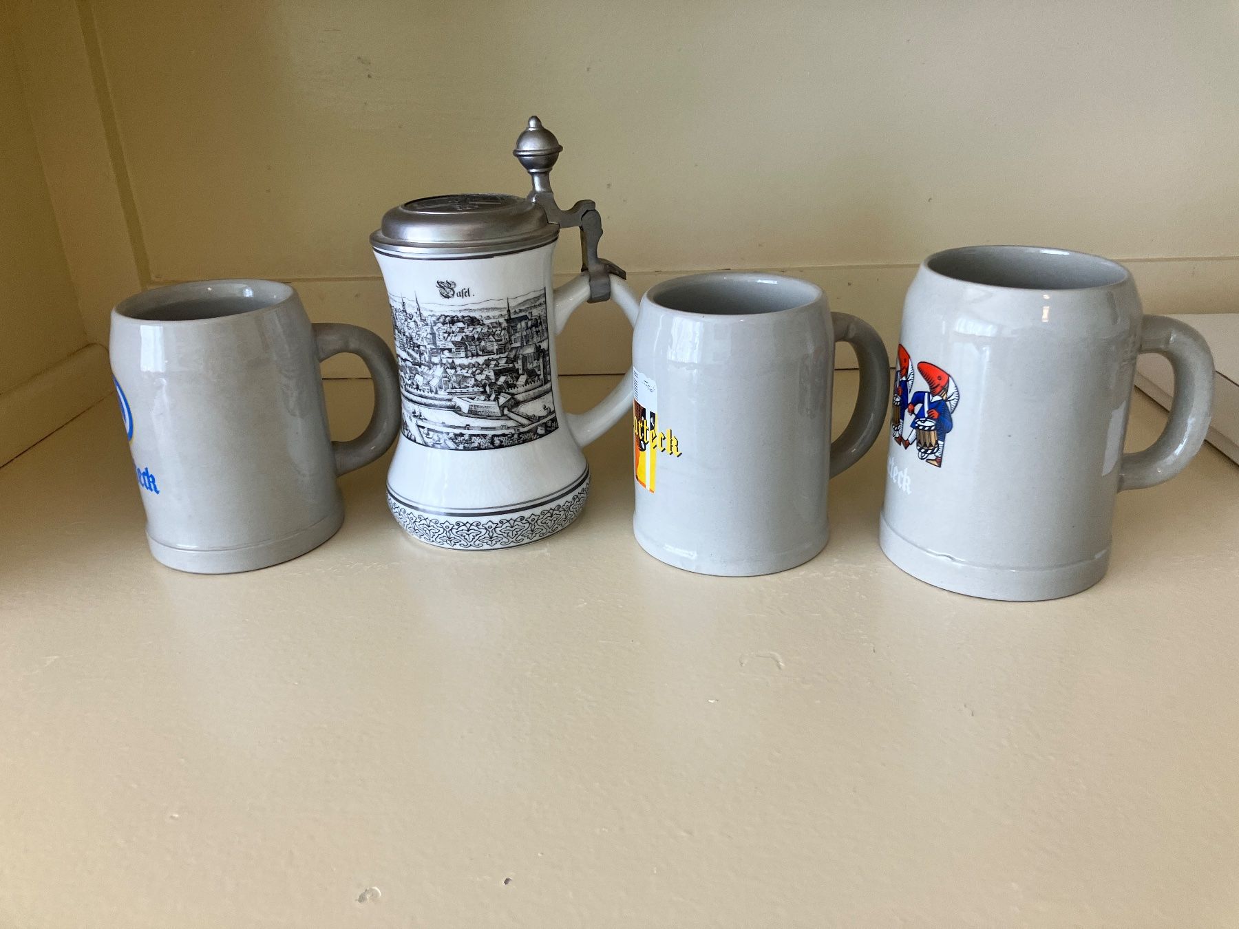 Gläser: 4 Bierkrüge Warteck Basel – Gebraucht aus Basel von djwwpp 1
