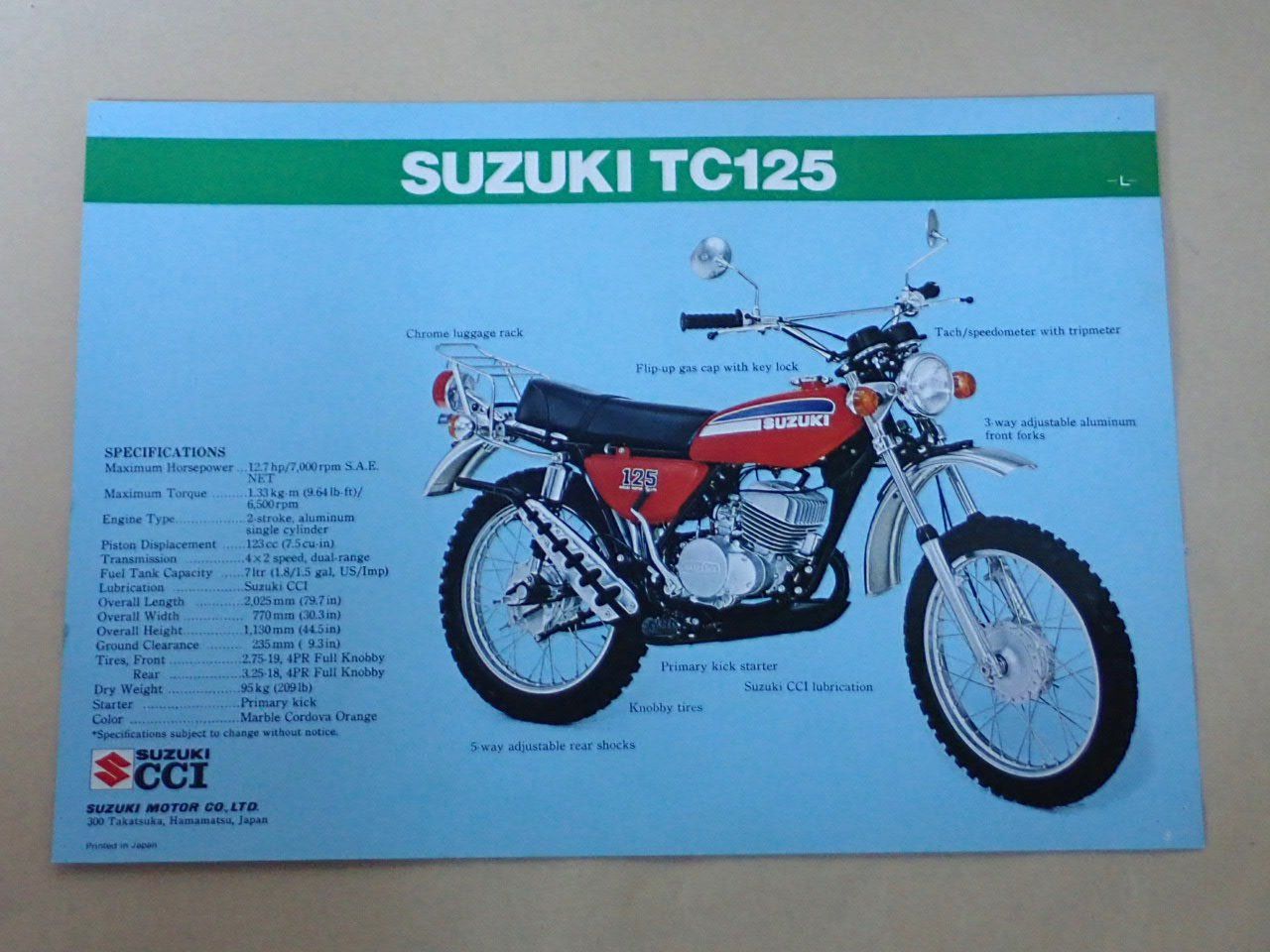 Documenti: Suzuki TC 125 - TS 125 - Prospekt – Usato da Winterthur venduto da 602ccm