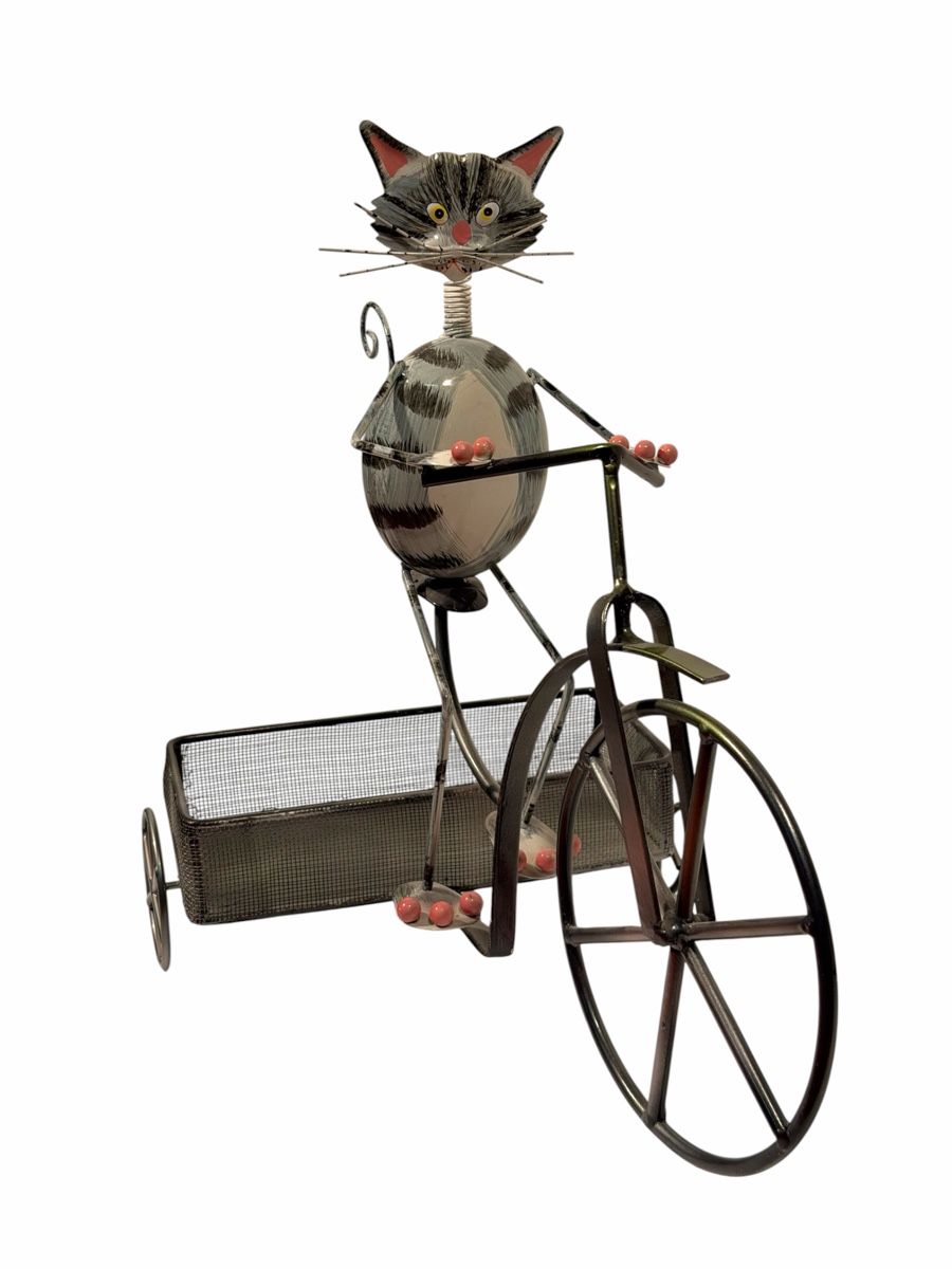 Tutte le decorazioni: Cat Bicycle Planter Metal Decoration Used – Usato da Lausanne venduto da artnouveau05 1