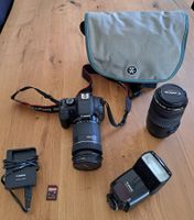 Kamera Canon EOS 550 D mit zusätzl. Zoomobjektiv, Blitzgerät