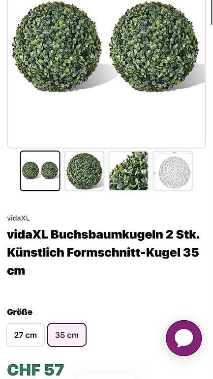 Tutte le decorazioni: 4 x Buchsbaumkugeln, Deko Garten Kugeln 35cm – Nuovo e nell'imballaggio originale da Kallnach venduto da Claudia0148 1