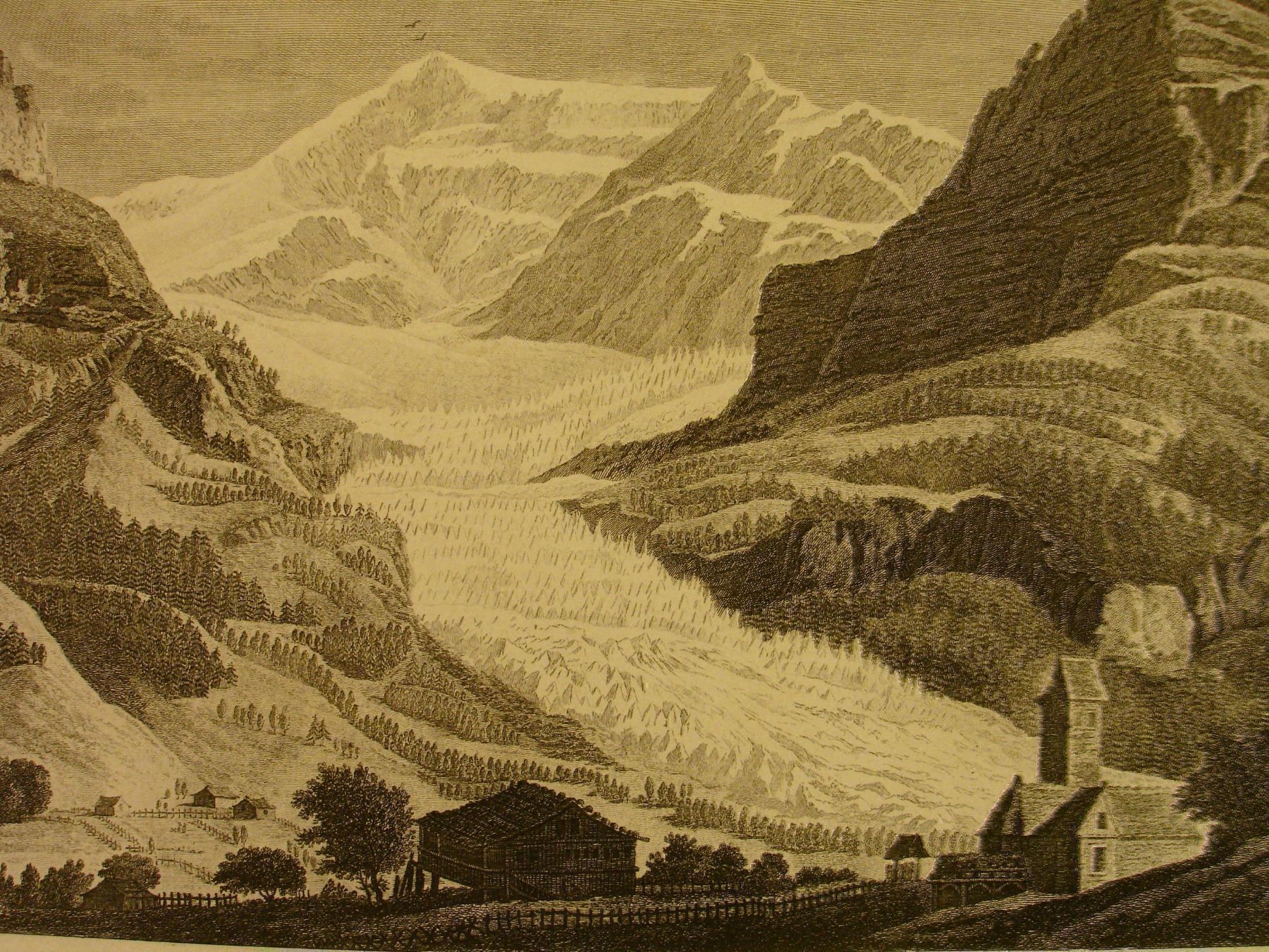 Incisioni: GRINDELWALD UNTER-GLETSCHER, KUPFERSTICH – Usato da Grüningen venduto da Kartensammler 2