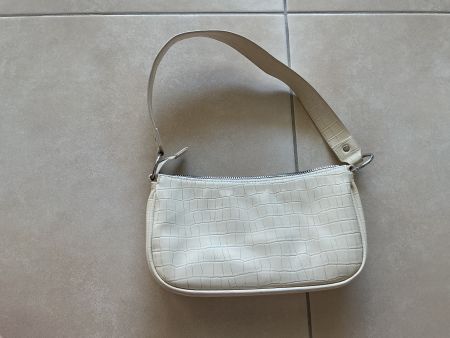 Handtasche Cream Krokoprint Kunstleder
