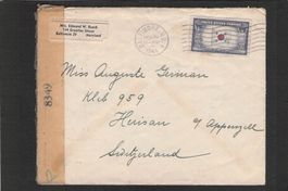 Zensurbrief Baltimore (US) - Herisau (Appenzell) ,20.11.1944