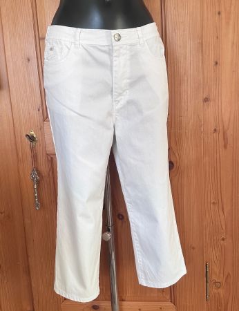 TOP 💜 Gr 38 Hose Jeans weiss 7/8 mit Stretch
