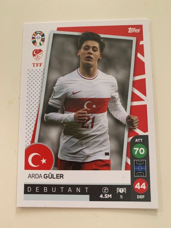 TOPPS UEFA EURO 2024 Sticker TUR PTW Arda Güler Foil Topps