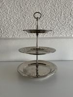 Etagere / 3-stöckig / schwer / Edelstahl & Messing verchromt