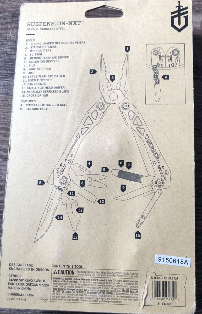Gerber Tutti gli attrezzi: Gerber Multi-Tool Suspension-NXT – Nuovo e nell'imballaggio originale da Steinen venduto da skiclaudio 1