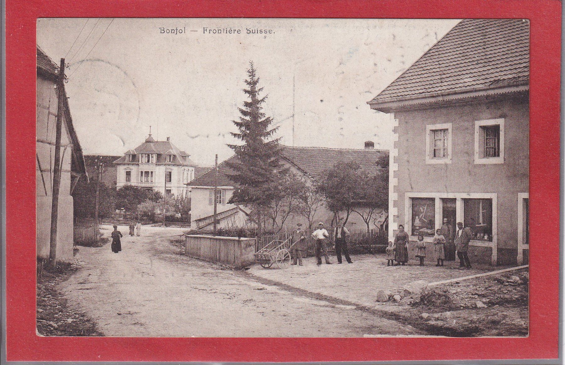 Ansichtskarten: Bonfol - Frontière suisse - 1915 - Belle animation – Gebraucht aus Orvin von Pyaeschli