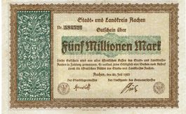Aachen 5 Mil.Mark 20.07.1923 mit Stempel VZ-VZ+
