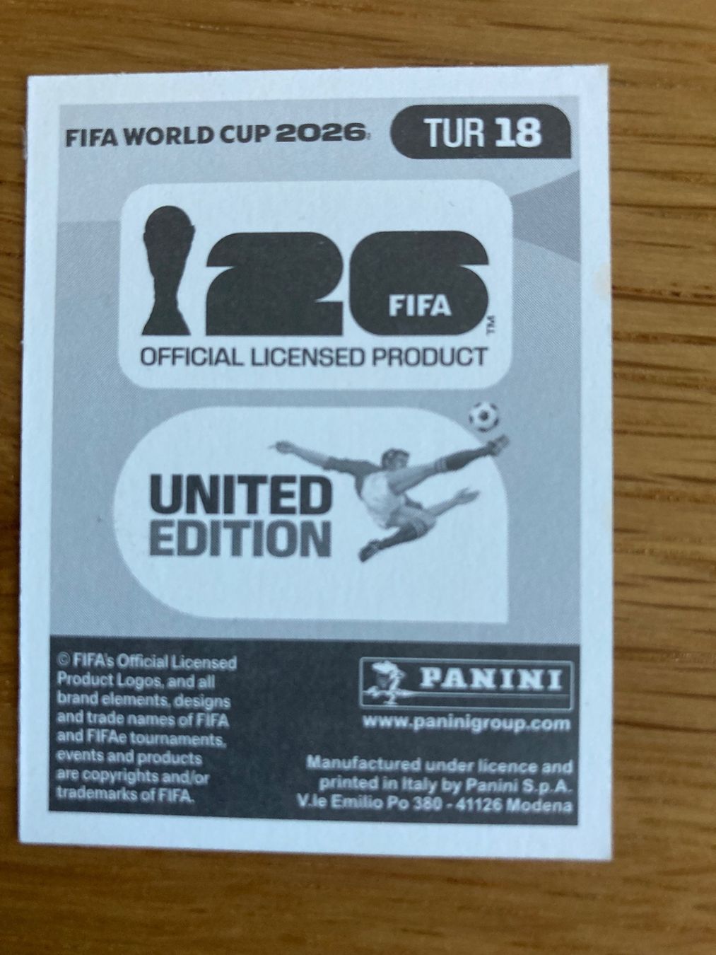 Panini Cartes à collectionner: WM Sticker TUR 18 – Neuf (Voir description) à Winterthur par Whitefish 1