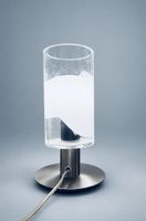 Murano Glass Table Lamp – White Wave – H 25 cm  