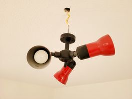 Retro Deckenlampe, Lampe, Vintage, Rot, Schwarz, Top!