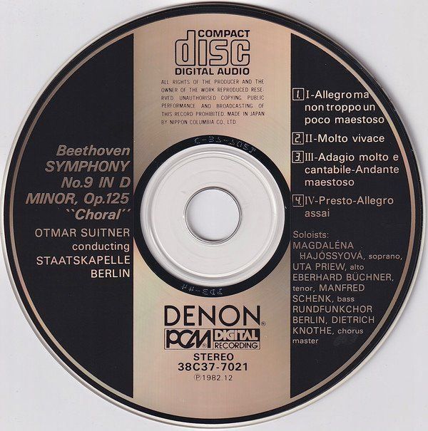 CD: Otmar Suitner BEETHOVEN SYMPHONY 9 Classical Japan CD – Usato da Kandergrund venduto da Sososo 5