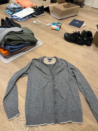 Tommy Hilfiger Herren Strickjacke Grau, Grösse L