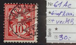 2551A) 61Ac, Ziffermarke tiefkarmin Rundstempel Kt. 30.-