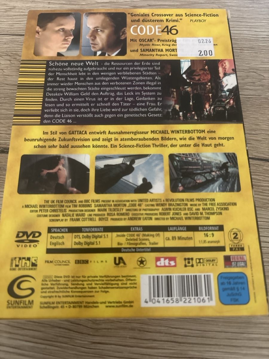Tous les DVDs: DVD Film CODE 46 guter Zustand – D'occasion à Wetzikon ZH par Bclement 1
