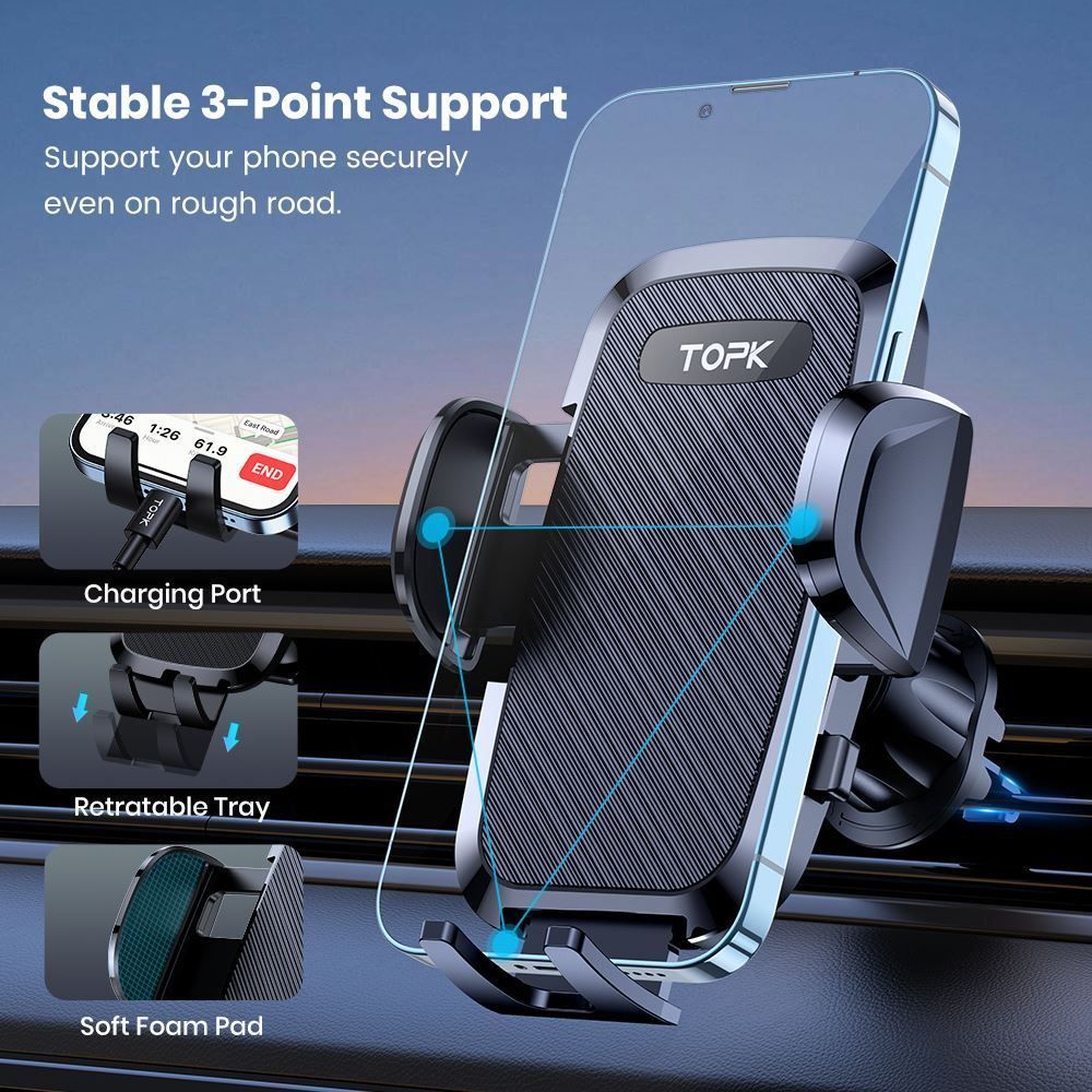 Supporti a parete: Handy Halterung Auto FüR Iphone Android – Nuovo (secondo la descrizione) da Thun venduto da coverall 3