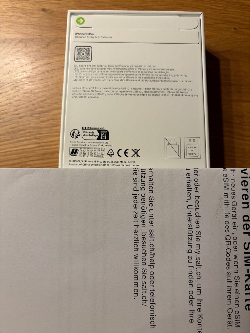 Apple Telefoni cellulari / Smartphones: iPhone 18 Pro 256GB Schwarz – Nuovo e nell'imballaggio originale da Amriswil venduto da hardware_uschi 1