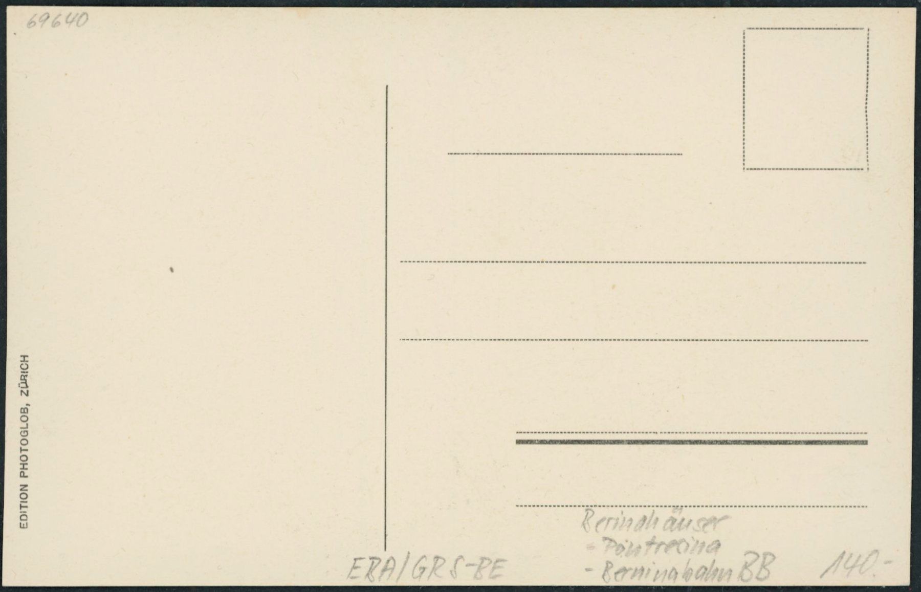 Cartoline postali: GRS Berninahäuser - Bahnhof - Bernina Bahn BB - RhB – Nuovo (secondo la descrizione) da Schindellegi venduto da Jonathan77 1