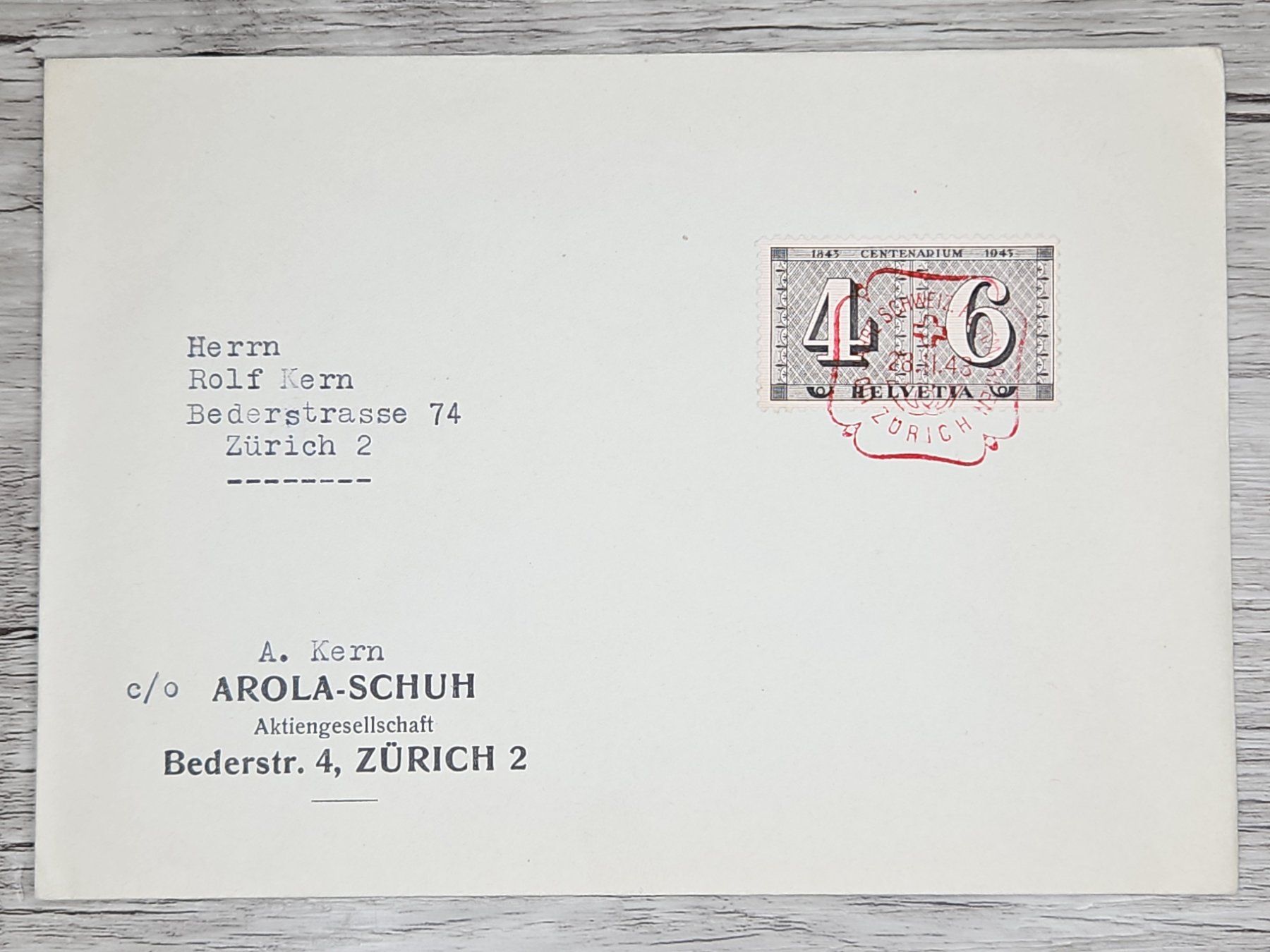 Tutti i francobolli: CL01 Enveloppe + Timbre Suisse 1948 – Usato da Cousset venduto da Patrick_Collections