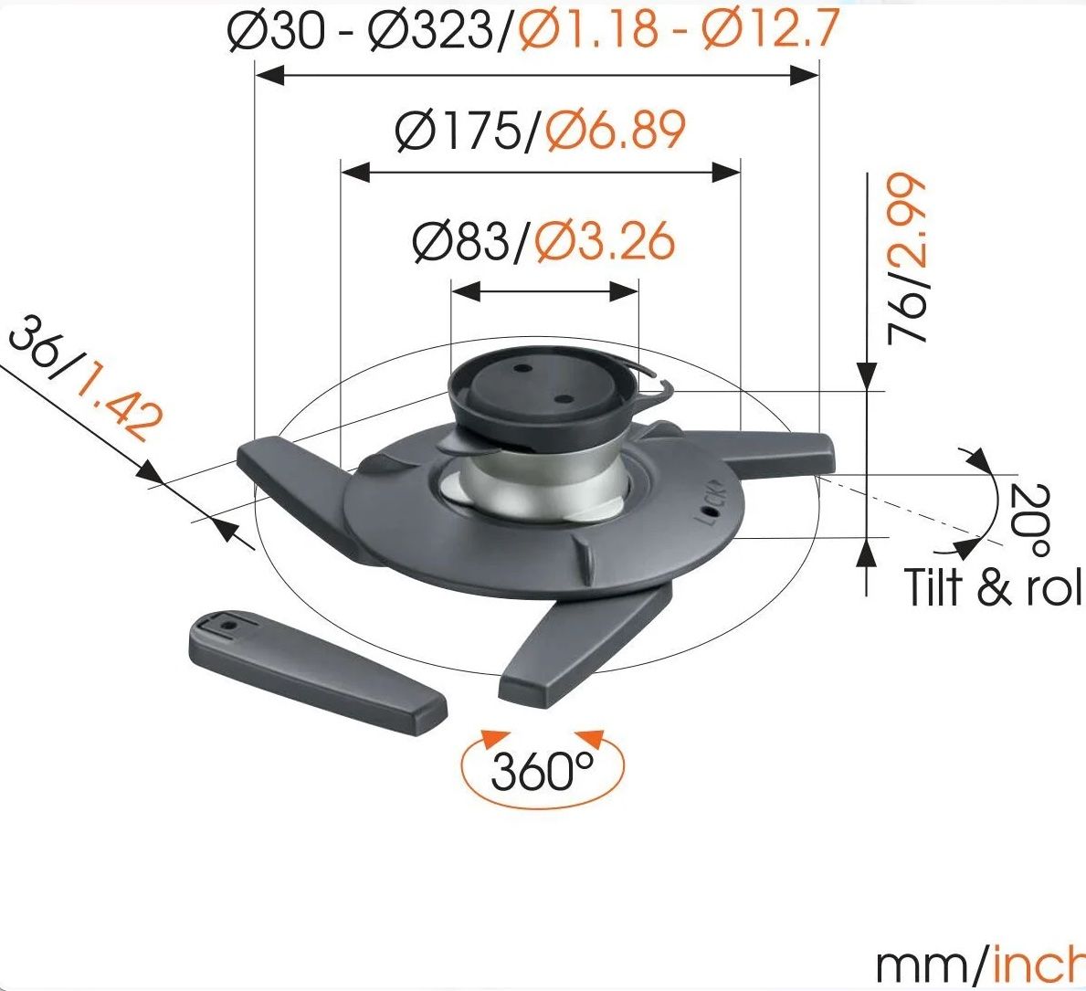 Supporti a parete: Beamerhalterung Vogels EPC 6545 Projector Ceiling Mount – Usato da Jona venduto da firmbach 2