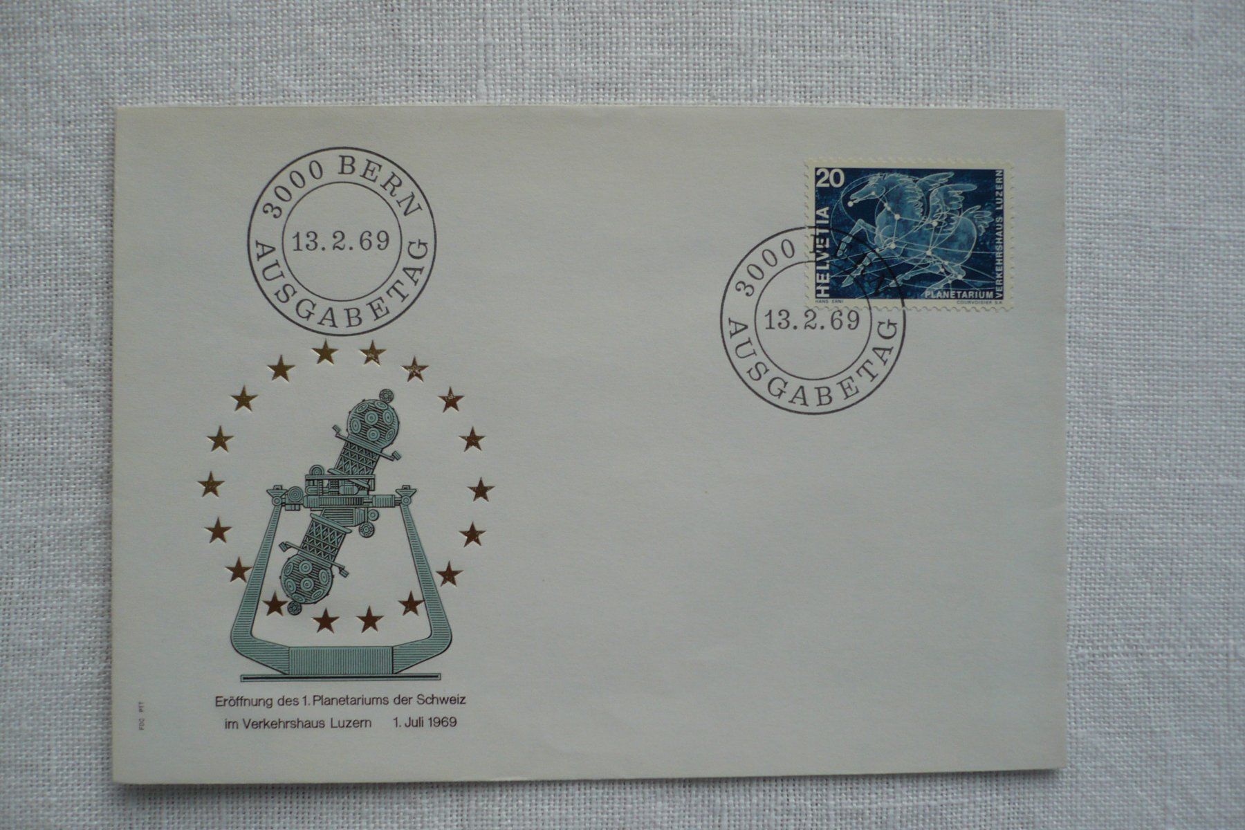 Tous les timbres: 1969 FDC Planetarium SBK 462 – D'occasion à Zürich par saltandpepper008