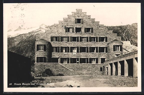 Cartoline postali: AK Grimsel, Grimsel-Nollen, Neues Hospiz – Usato da Berlin venduto da bartko-reher