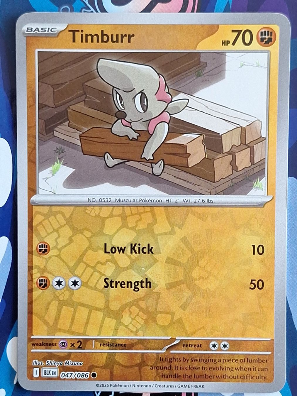 Pokémon Carte collezionabili: Timburr - Reverse Holo Pokemon Black Bolt - #7.4 – Usato da Altstätten SG venduto da GGsGameshop