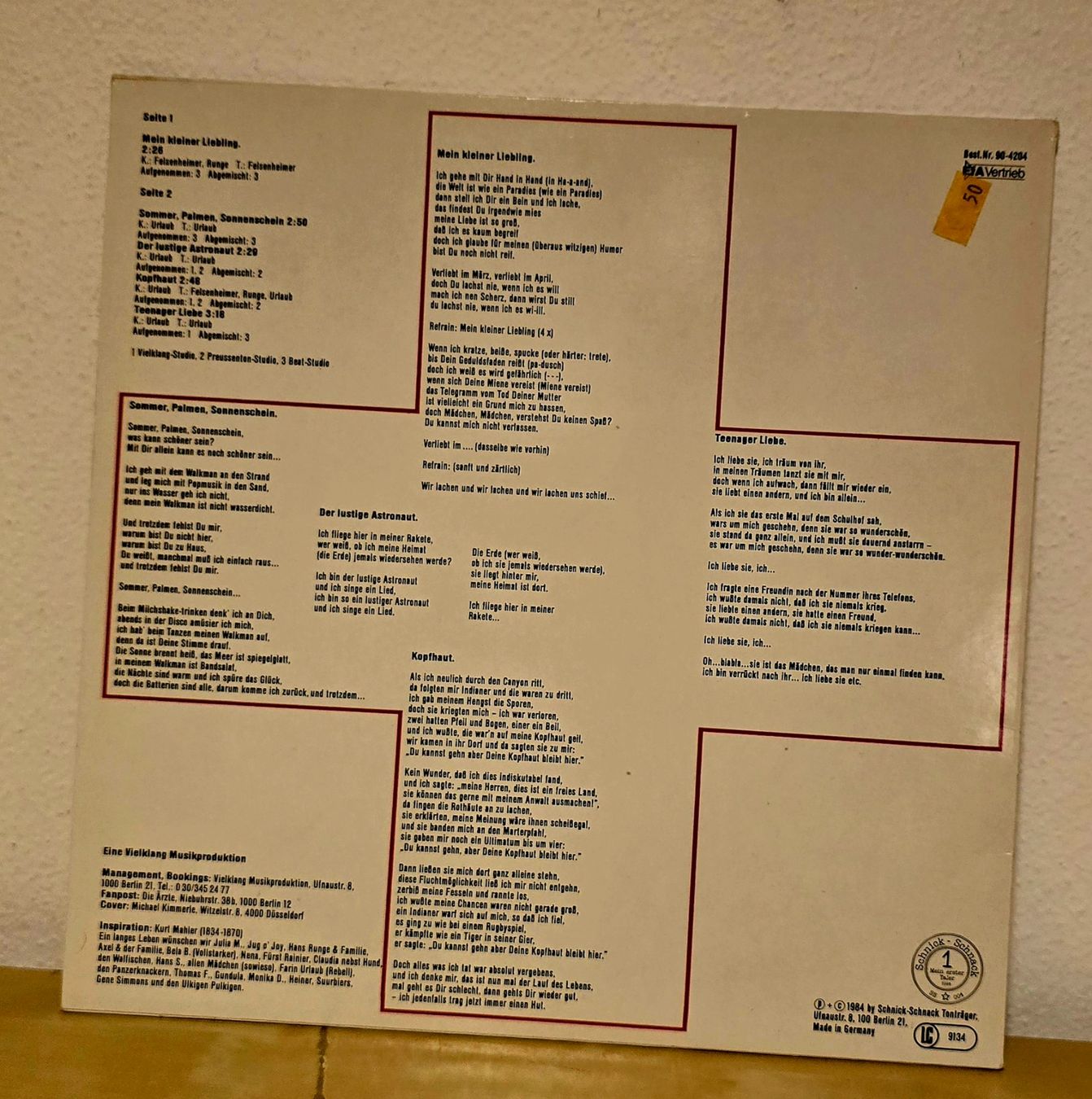 Vinyles: Die Ärzte - Uns Geht's Prima... 12" – D'occasion à Lugano par mdal 1