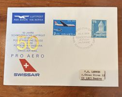 Swissair Pro Aero: Enveloppe 50 ans Poste Aérienne Suisse (1