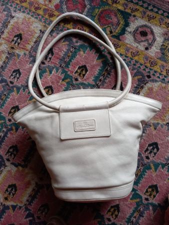 Sac cuir blanc vintage Aigner