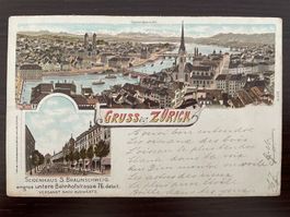 ZÜRICH LITHO Seidenhaus Braunschweig untere Bahnhofstrasse
