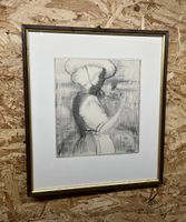 Lithografie das Trachtenmädchen von Walter Peter