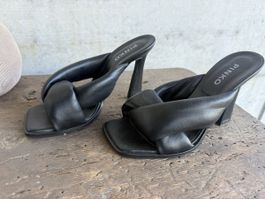 Pinko High Heel Mules Black Leather Good Condition