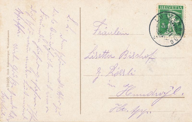 Cartoline postali: Walzenhausen - Hotel Kurhaus + 1914 – Usato da Emmenbrücke venduto da teestube 1