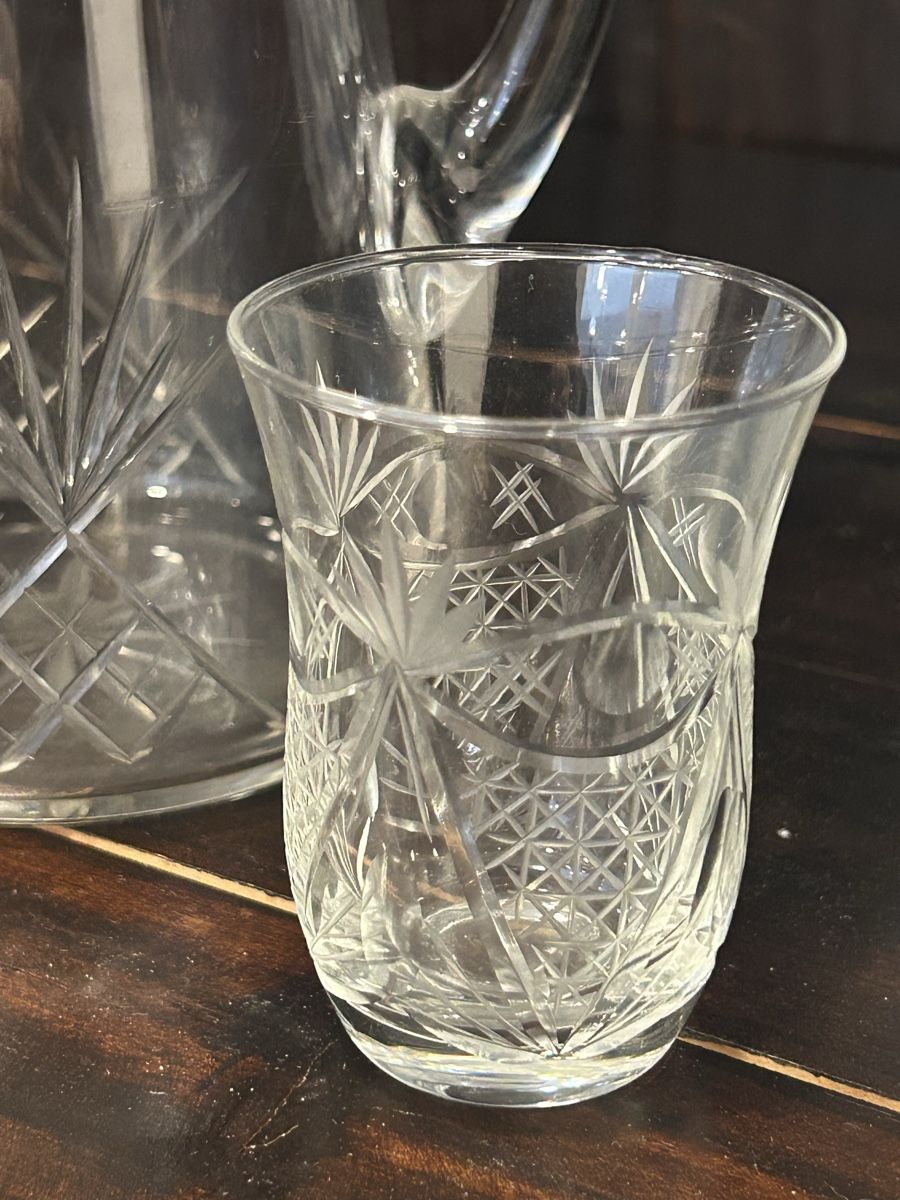 Caraffe: Karaffe und zwei böhmische Kristallgläser – Usato da Losone venduto da del_yh97 1