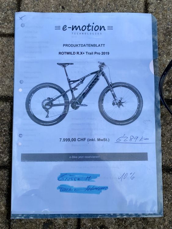 Rotwild R.X+ E-MTB (Fullsuspension) Top Zustand (Gebraucht) in Seeberg ...