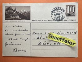 1946 Reichenbach Kiental-Griesalp Ansicht mit Stempel 1946